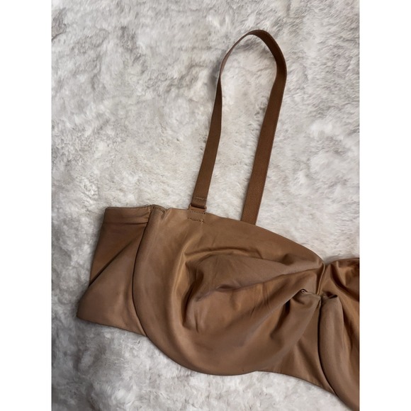 SKIMS Bra 42C Underwire Unlined Full Coverage Cup Back Closure Beige Nude - Picture 2 of 10